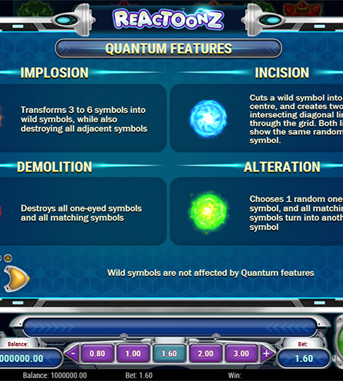 Quantum features - Reactoonz