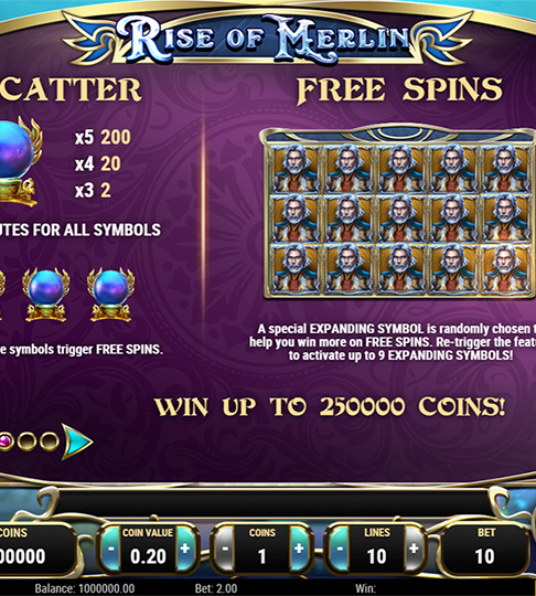 Free spins rules - Rise of Merlin